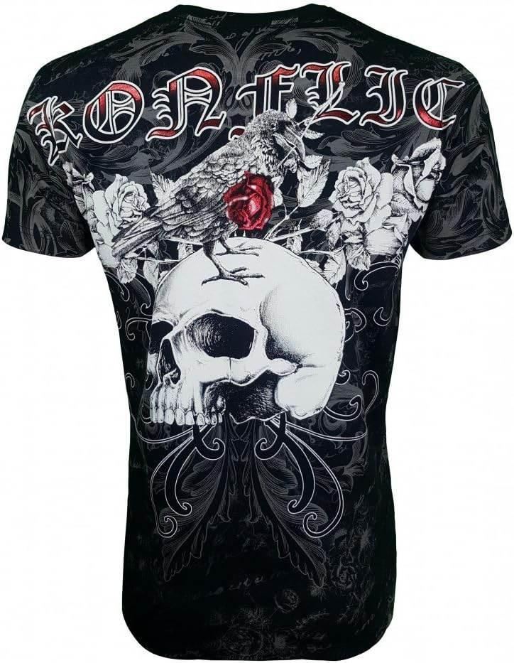 Men's Skull with Rose MMA T-Shirt - Konflic USA
