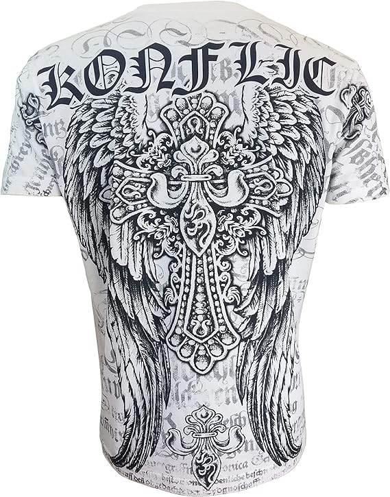 Konflic Cross Wings with Flur de lis Men's Tee - Konflic USA