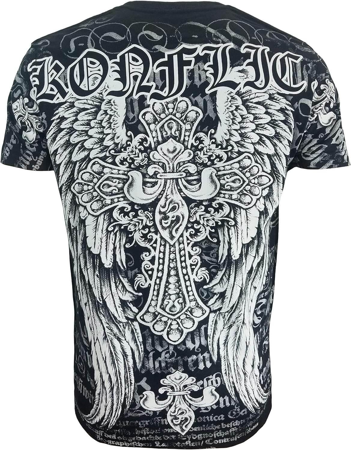 Konflic Cross Wings with Flur de lis Men's Tee - Konflic USA