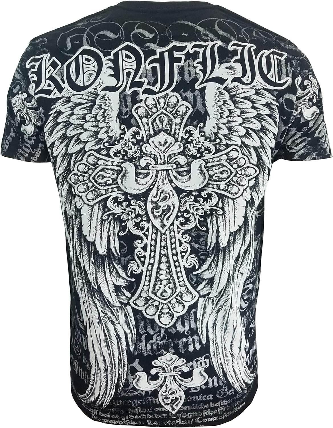 Konflic Cross Wings with Flur de lis Men's Tee - Konflic USA