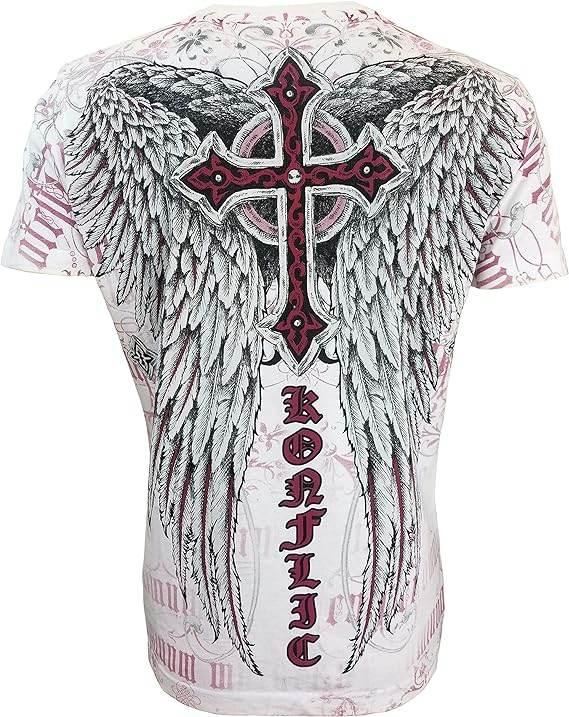 Konflic NWT Red Shield Soaring Eagle Men's T-Shirt - Konflic USA