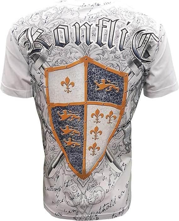 Konflic Blue Shield Knight with Rhinestone T-Shirt - Konflic USA