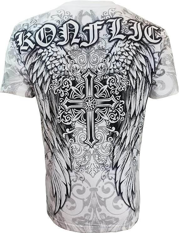 Konflic Cross Men's Half Sleeve Cotton T-Shirt - Konflic USA