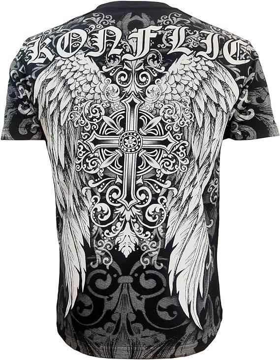 Konflic Cross Men's Half Sleeve Cotton T-Shirt - Konflic USA