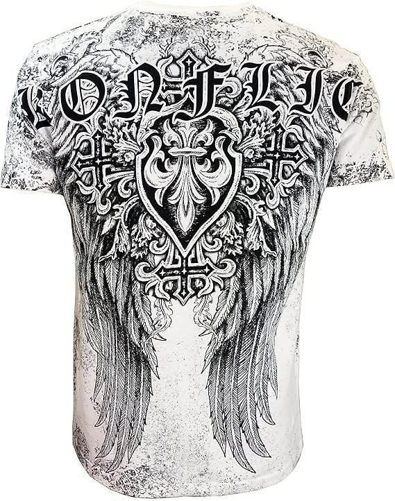 Konflic Men's Half Sleeve Classic Fit Cotton T-Shirt - Konflic USA