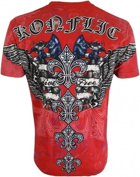 Men's MMA Style Crew Neck Muscle T-Shirt - Konflic USA