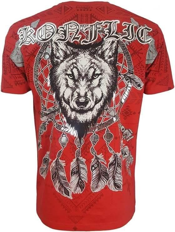 Konflic MMA Style Wolf Half Sleeve T-Shirt - Konflic USA
