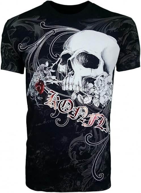 Men's Skull with Rose MMA T-Shirt - Konflic USA