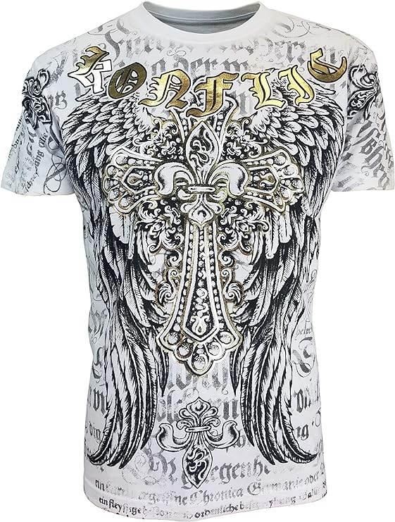 Konflic Cross Wings with Flur de lis Men's Tee - Konflic USA
