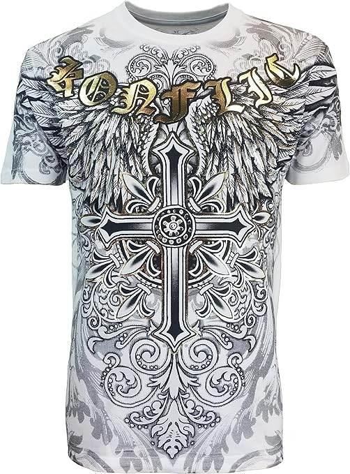 Konflic Cross Men's Half Sleeve Cotton T-Shirt - Konflic USA