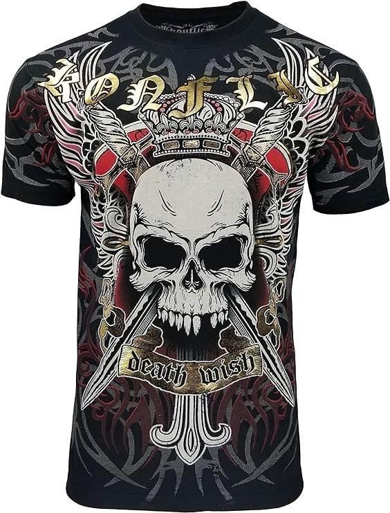 Konflic Men's Privates Skull Flag Style T-Shirt - Konflic USA