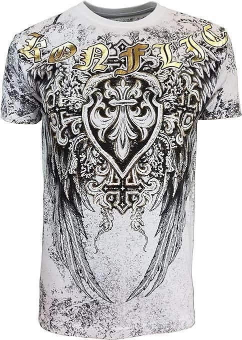 Konflic Men's Half Sleeve Classic Fit Cotton T-Shirt - Konflic USA