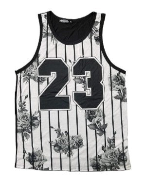 Konflic Floral Stripe 23 Sublimation Graphic Men's Tank Top