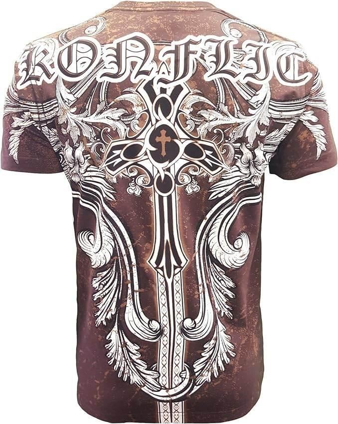 Konflic Mens Crew Neck Graphic Muscle - Konflic USA