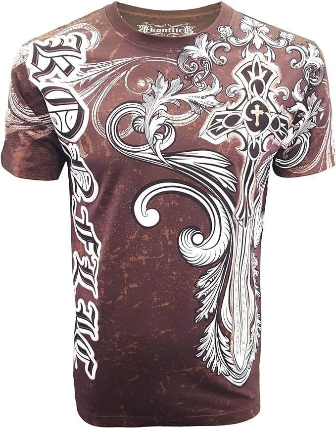 Konflic Mens Crew Neck Graphic Muscle - Konflic USA