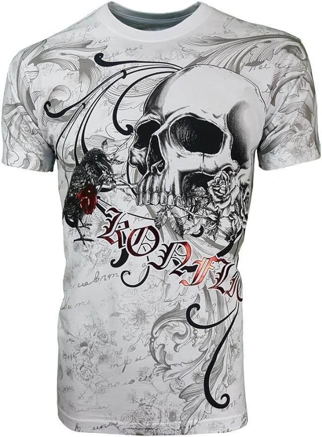 Men's Skull with Rose MMA T-Shirt - Konflic USA