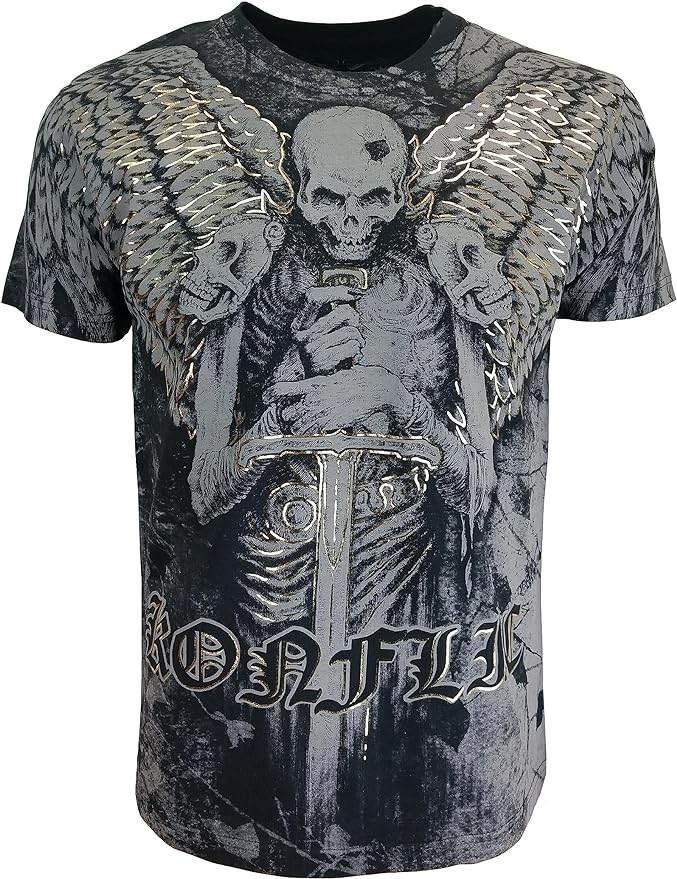 Men's Grim Reaper Skull with wing and sword - Konflic USA