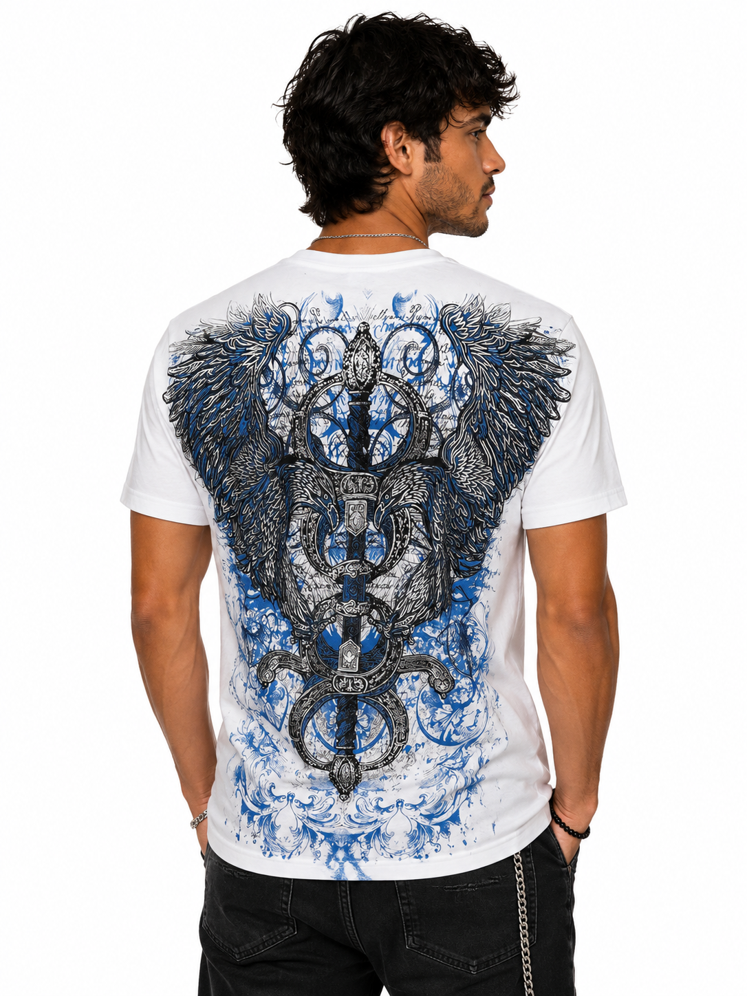Konflic Giant American Eagle Graphic Men's T-Shirt "Silver Foil"