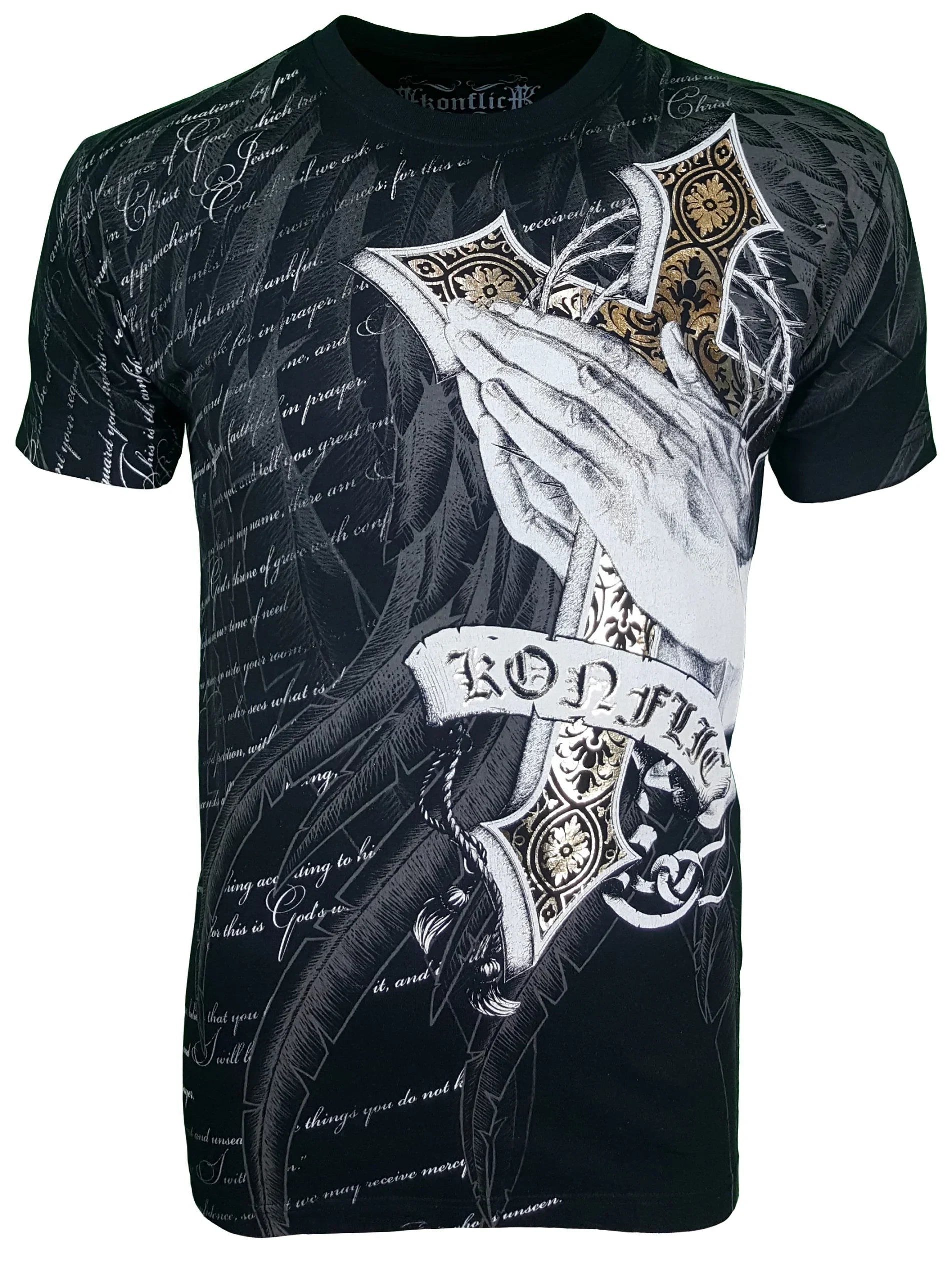 MMA Style Crew Neck T-Shirts Half Sleeve White Color