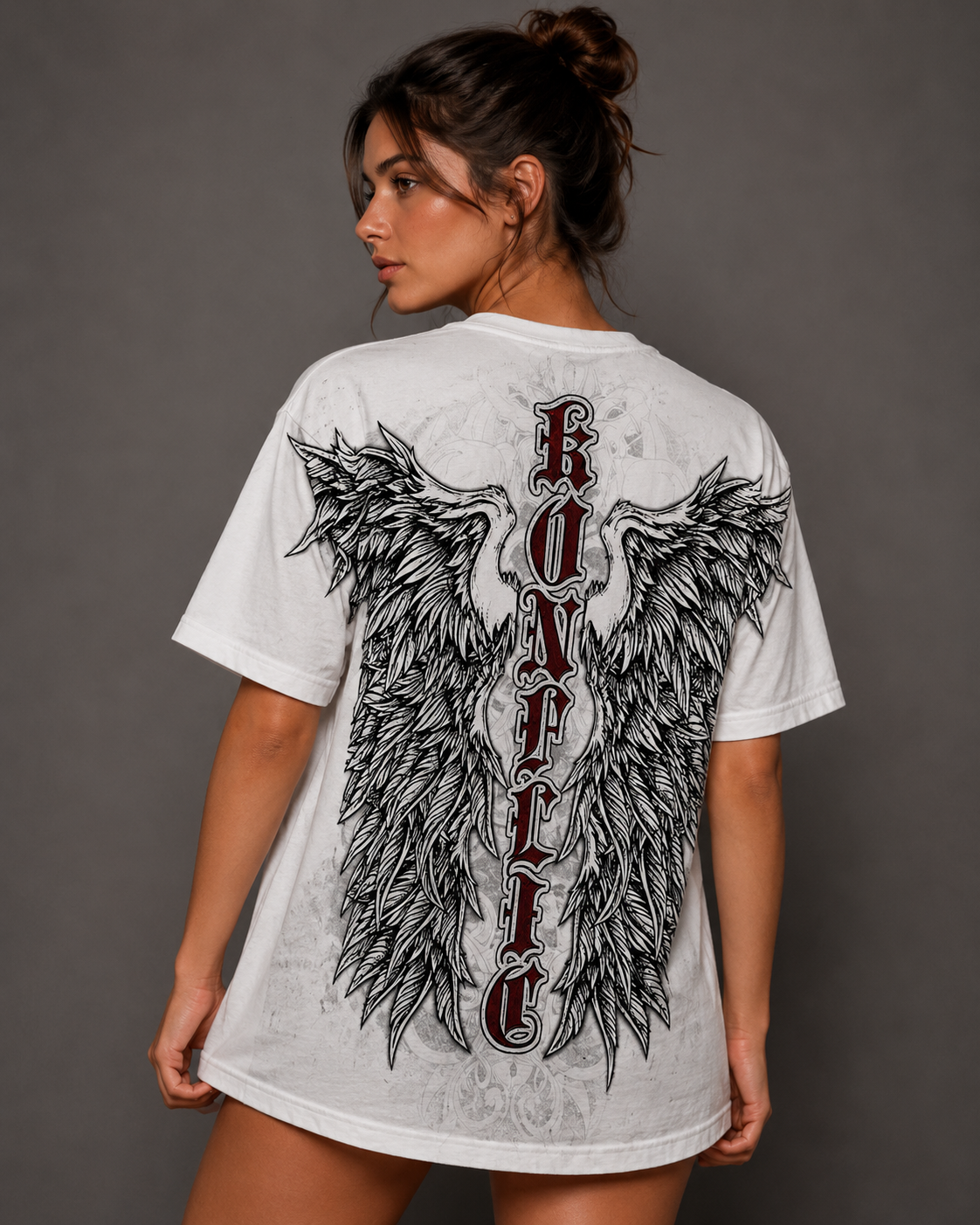 Konflic The Crusader Red Cross and Wings Graphic T Shirt