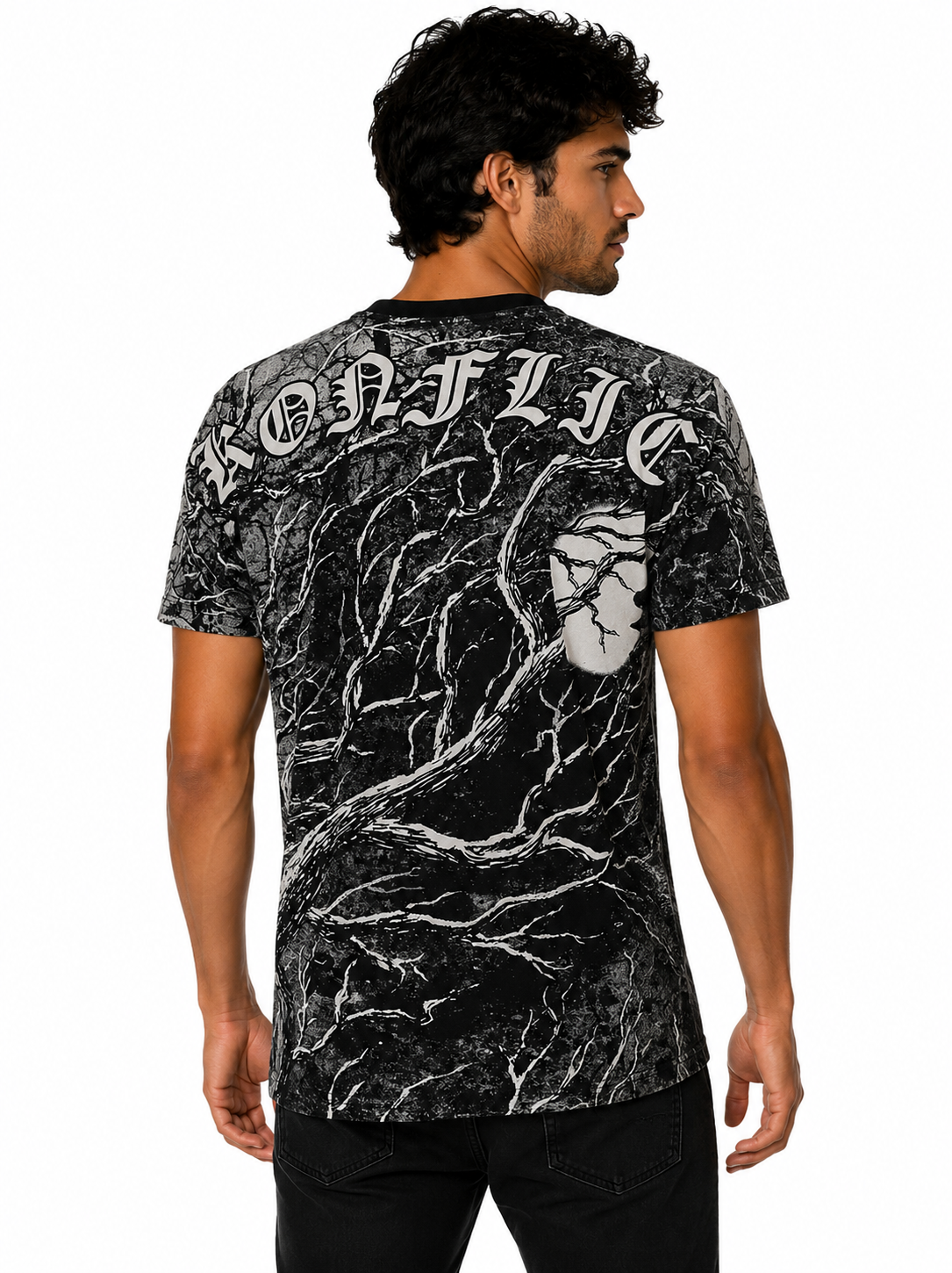 Konflic Archangel & Divine Wings Graphic All Over Print Men's T-Shirt "Gold / Silver Foil"
