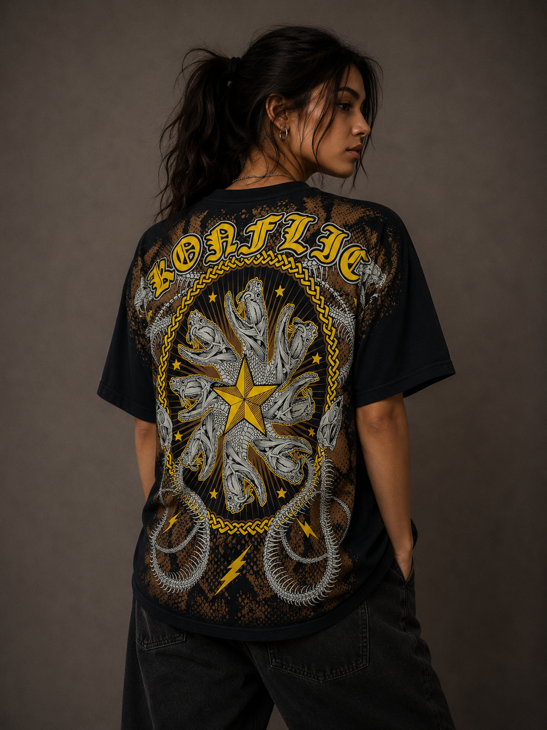 Konflic Hydra Crest Star Medieval Graphic Tee