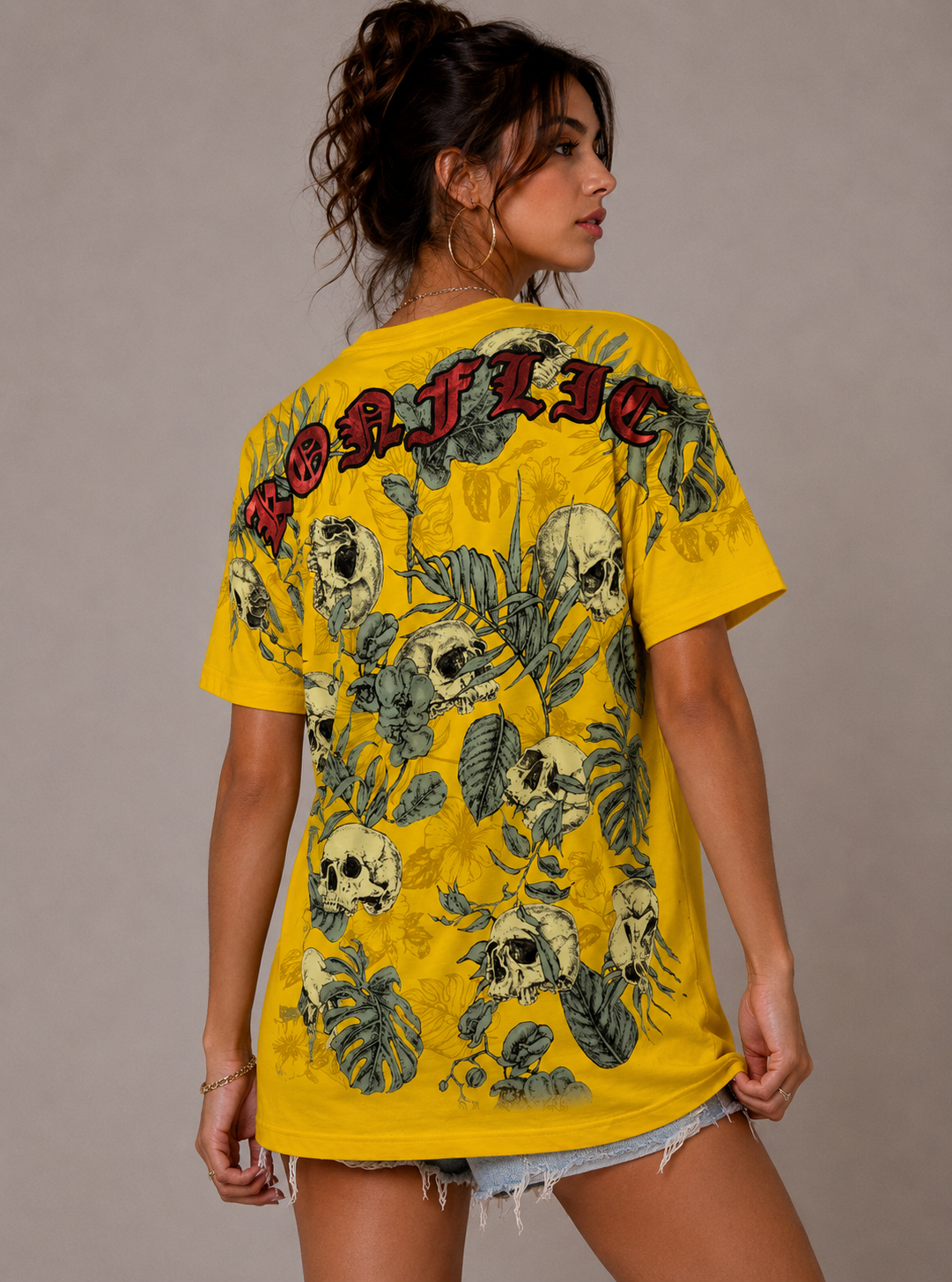 Konflic Gothic Eden of Midnight Bloom Skulls Graphic Tees