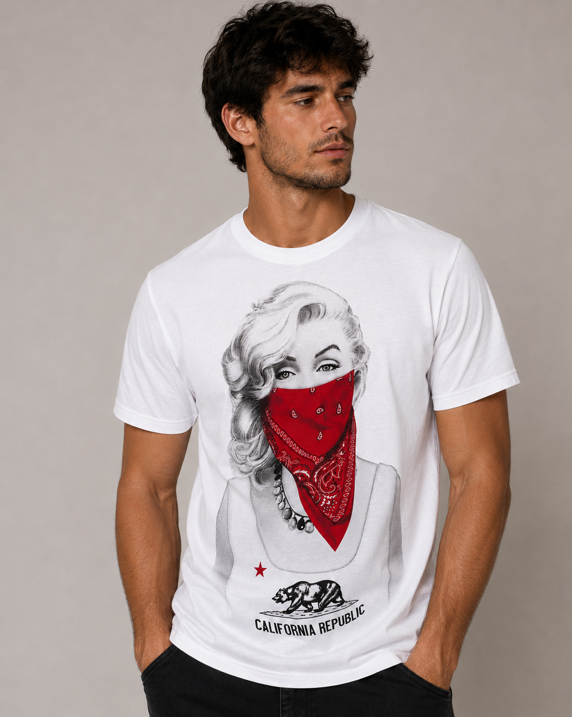 Konflic USA Marilyn Monroe with Red Bandana T-Shirt