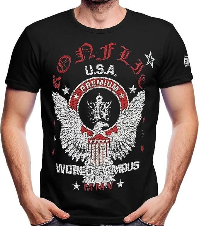 Konflic Premium Eagle Style World Famous T-Shirt - Konflic USA