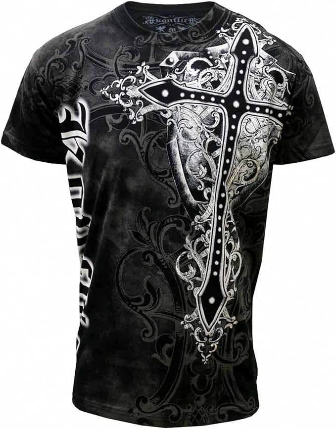 MMA Style Crew Neck Multi Color Cross T-Shirts - Konflic USA