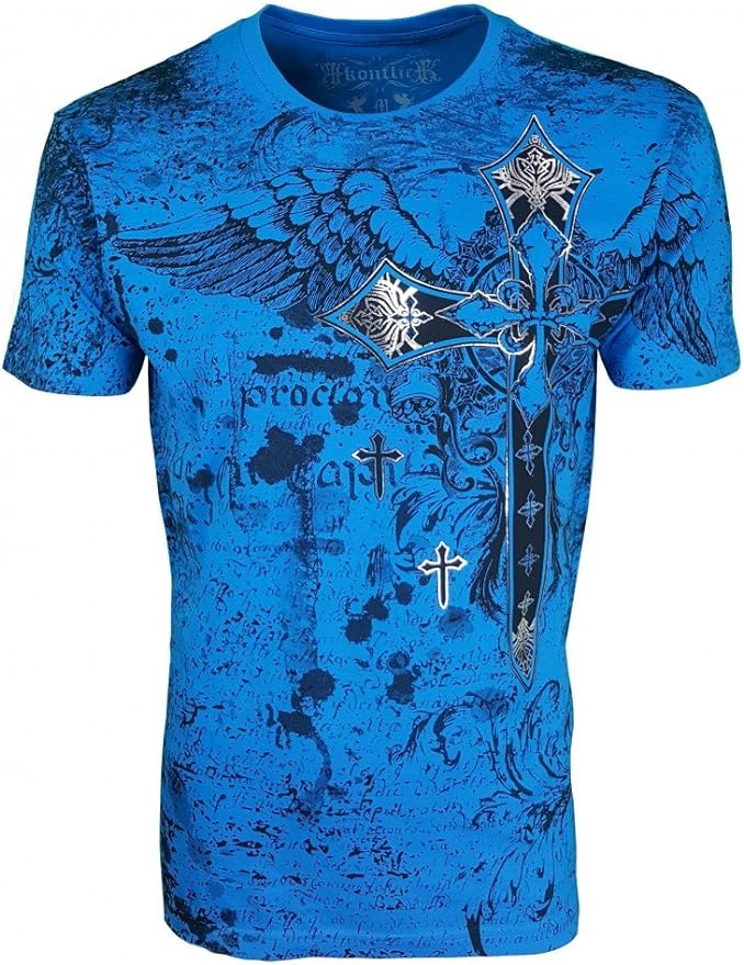 Konflic mens Cross with Wings Crew Neck