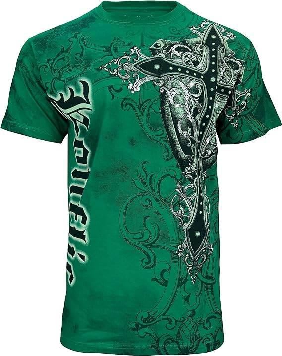 MMA Style Crew Neck Multi Color Cross T-Shirts - Konflic USA