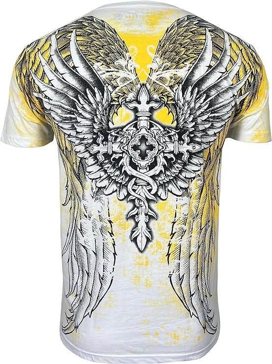 Konflic mens Crewneck Cross With Wings - Konflic USA
