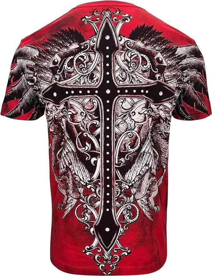 MMA Style Crew Neck Multi Color Cross T-Shirts - Konflic USA