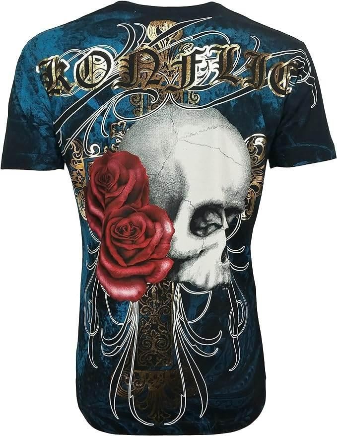 Men's Grim Reaper Skull with red rose - Konflic USA