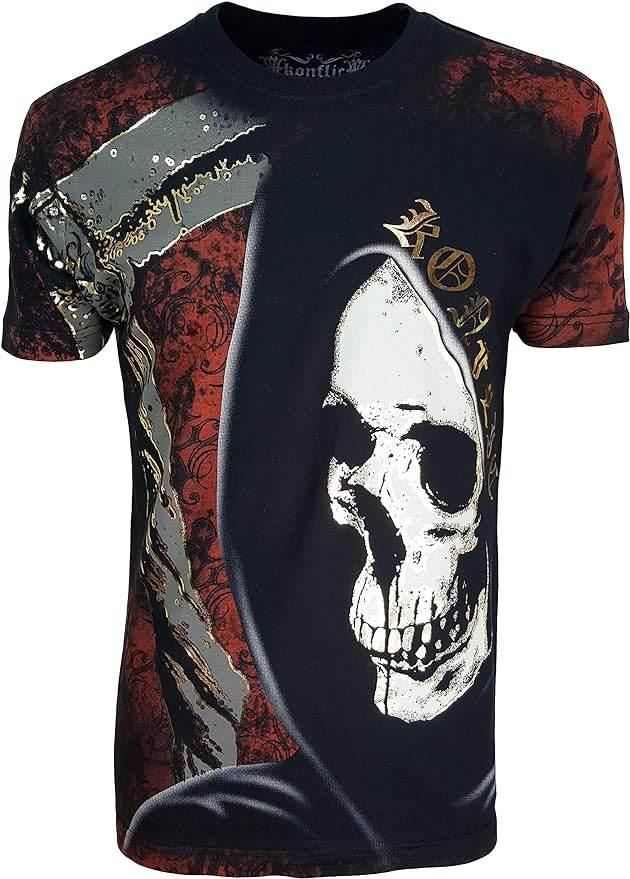 Men's Grim Reaper Skull With Big Axes - Konflic USA