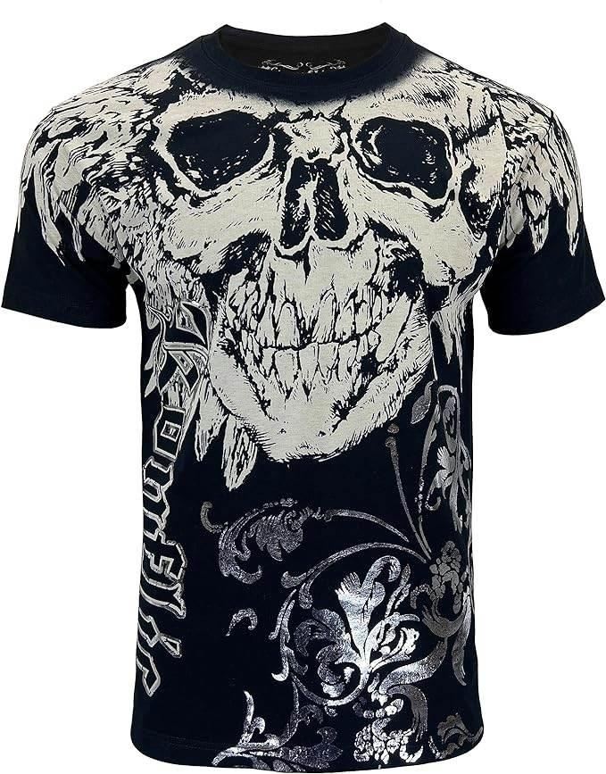 Men's Graphic MMA Style Crew Neck With Giant Skull - Konflic USA