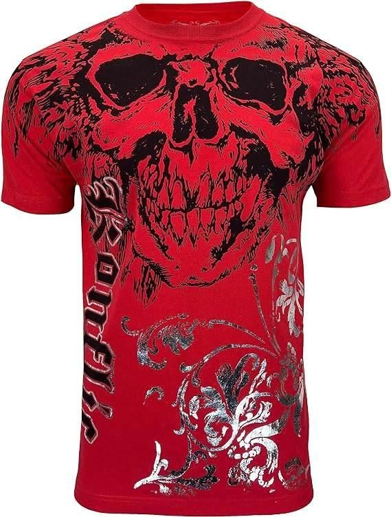 Men's Graphic MMA Style Crew Neck With Giant Skull - Konflic USA