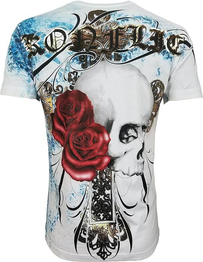 Men's Grim Reaper Skull with red rose - Konflic USA