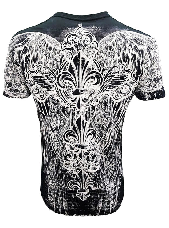 Konflic Mens Fleur De Lis Crew Neck