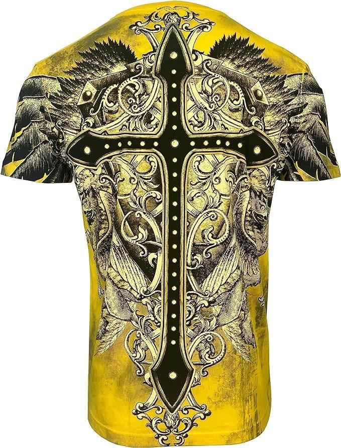 MMA Style Crew Neck Multi Color Cross T-Shirts - Konflic USA