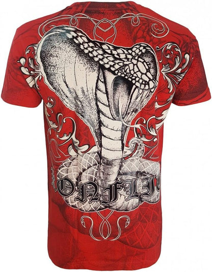 MMA Style Crew Neck T-Shirts Half Sleeve Red Color