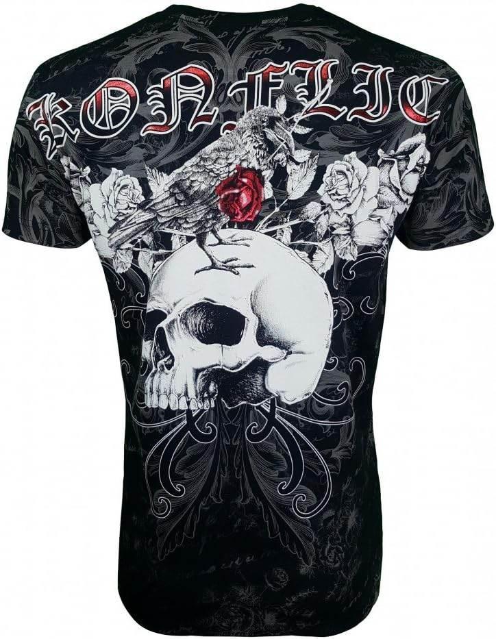 Men's Skull with Rose MMA T-Shirt - Konflic USA