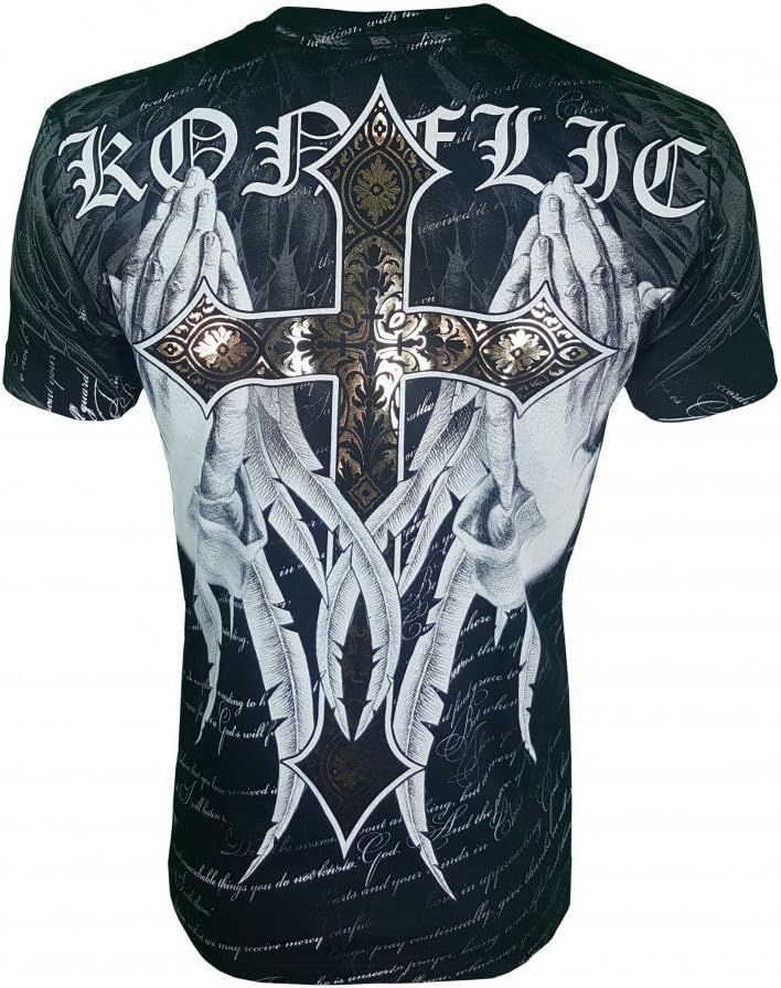 MMA Style Crew Neck T-Shirts Half Sleeve Black Color