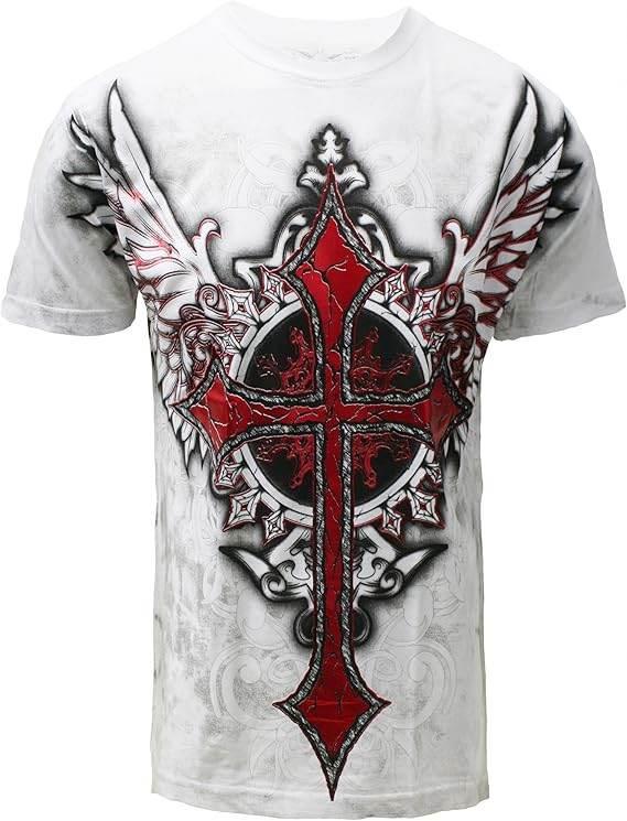 KonflicUSA Winged Cross Men's Graphic Designer MMA T-Shirt - Konflic USA