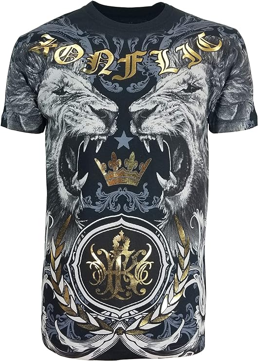 Konflic NWT Rage of The King of Jungle Graphic Design Men's Tee