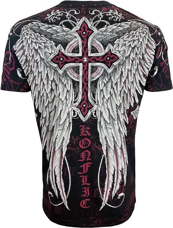 Konflic NWT Red Shield Soaring Eagle Men's T-Shirt - Konflic USA