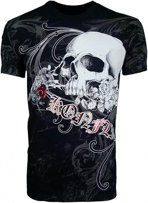 Men's Skull with Rose MMA T-Shirt - Konflic USA