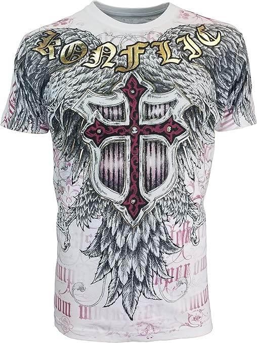 Konflic NWT Red Shield Soaring Eagle Men's T-Shirt - Konflic USA