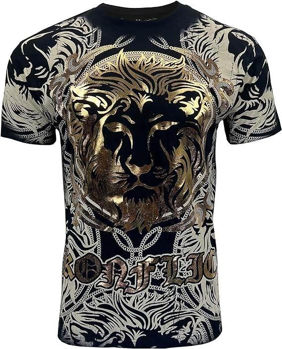 KonflicUSA Men's Loin Graphic MMA Style Crew Neck T-Shirts - Konflic USA